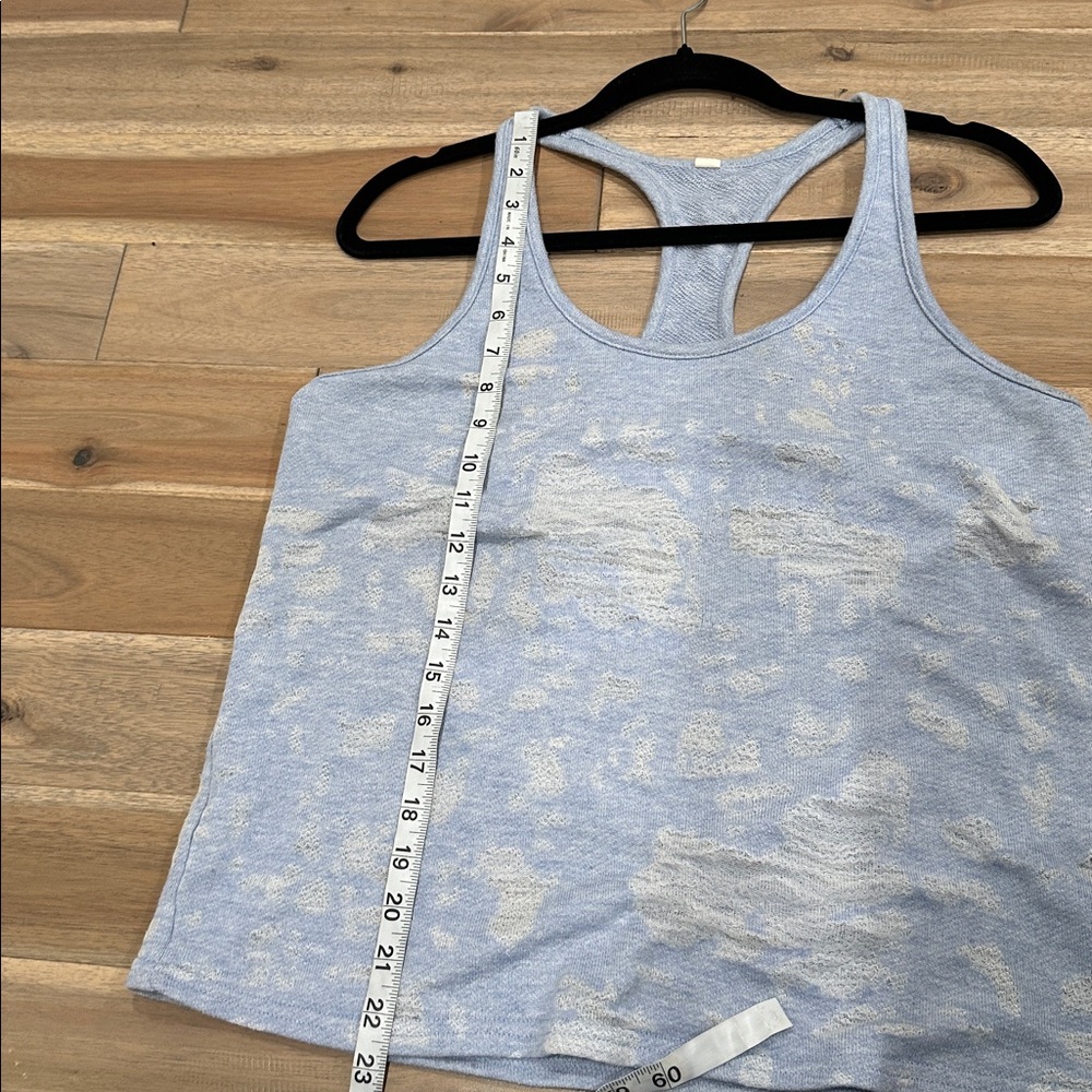 ALO Yoga Light Blue distressed racer back Tank Top 2 for $20 - Picture 7 of 7